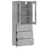 vidaXL Buffet haut Gris b&eacute;ton 69,5x34x180 cm Bois d'ing&eacute;nierie