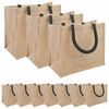 vidaXL Sacs en jute 10 Naturel et noir 26 x 22 x 14 cm