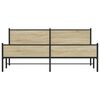 vidaXL Cadre de lit en m&eacute;tal sans matelas ch&ecirc;ne sonoma 200x200 cm
