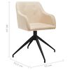 vidaXL Chaises pivotantes &agrave; manger lot de 2 Cr&egrave;me Tissu