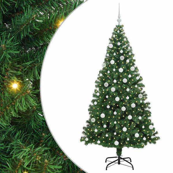vidaXL Sapin de No&euml;l artificiel Vert 180 cm PVC, Acier et Plastique