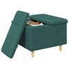 vidaXL Pouf de rangement avec coussin Vert fonc&eacute; 60 x 60 x 45 cm tissu