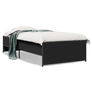 vidaXL Cadre de lit sans matelas noir 90x200 cm