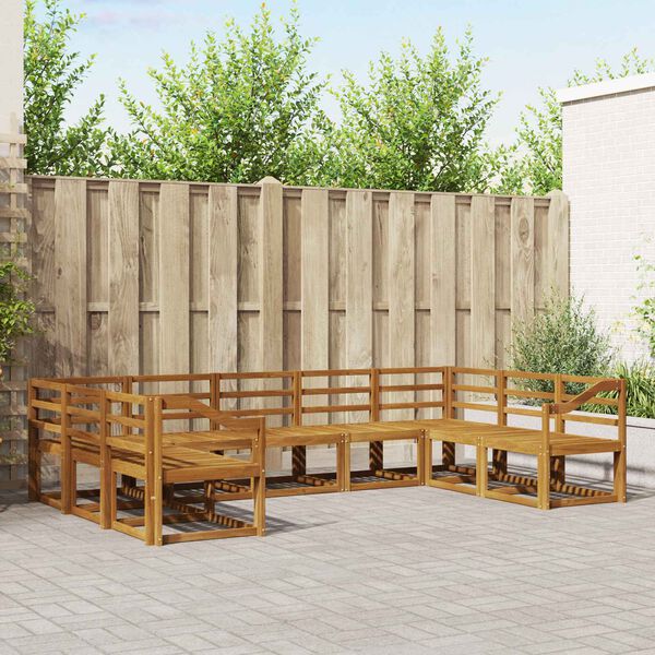 vidaXL Ensemble de canap&eacute;s d'ext&eacute;rieur 9 pcs Naturel