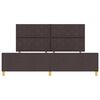 vidaXL Cadre de lit avec t&ecirc;te de lit Marron fonc&eacute; 200 x 200 cm tissu