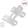 vidaXL Verrou de porte 12 pi&egrave;ces Argent&eacute; 70 x 8 mm Acier