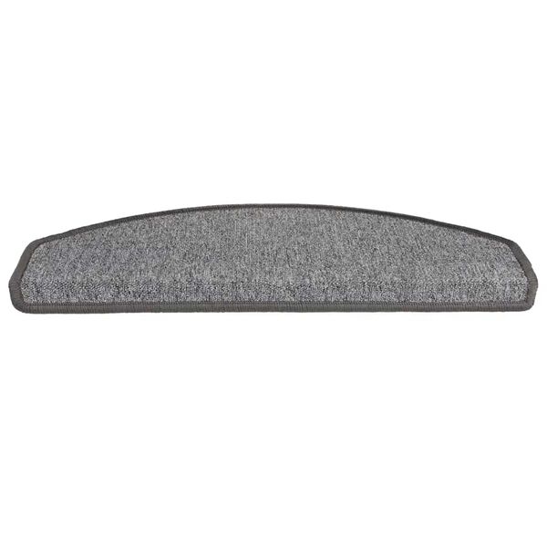 vidaXL Tapis d'escalier 20 pi&egrave;ces 65 x 24 x 4 cm Gris fonc&eacute; Demi-rond Grand