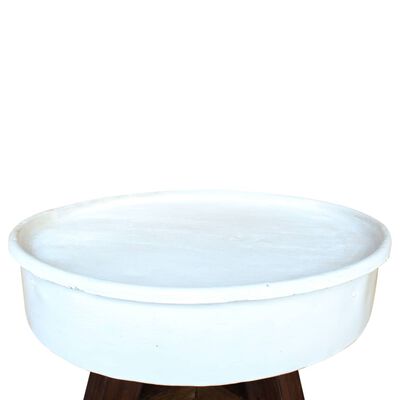 vidaXL Table basse Bois de récupération massif 60x45 cm Blanc
