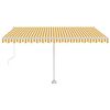 vidaXL Auvent automatique sur pied 400x300 cm Jaune et blanc