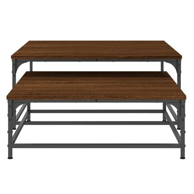 vidaXL Tables basses gigognes 2 pcs chêne marron bois d'ingénierie