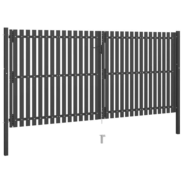 vidaXL Portail de jardin en acier 400 x 175 cm anthracite