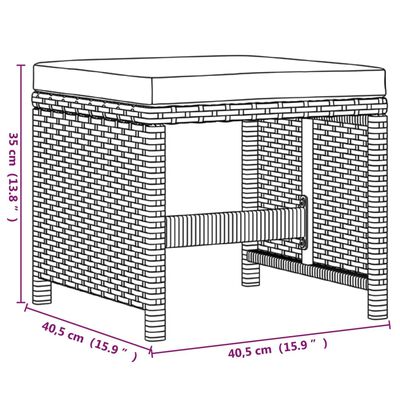 vidaXL Ensemble à manger de jardin coussins 9pcs Résine tressée Noir