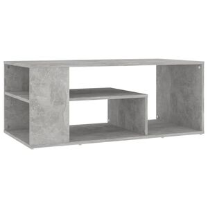 vidaXL Table basse gris b&eacute;ton 100x50x40 cm bois d'ing&eacute;nierie