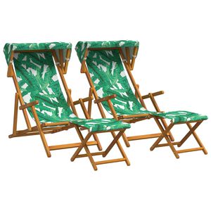 vidaXL Chaise Longue 4 pcs 3 Position Bois d'eucalyptus massif