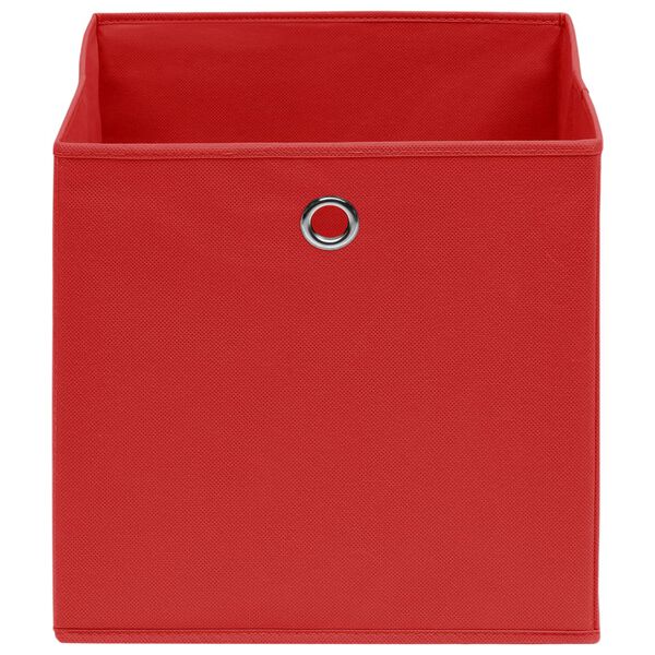 vidaXL Bo&icirc;tes de rangement 10 pcs Rouge 32x32x32 cm Tissu