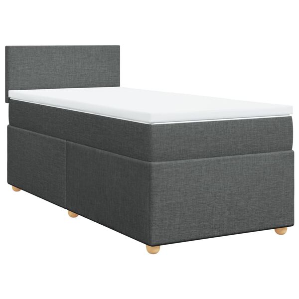 vidaXL Sommier &agrave; lattes de lit avec matelas Gris fonc&eacute; 80x200 cm Tissu