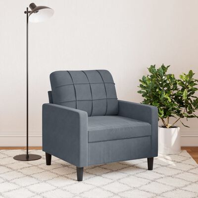 vidaXL Fauteuil Gris foncé 60 cm Velours