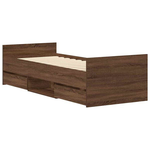vidaXL Cadre de lit sans matelas ch&ecirc;ne marron 90x200 cm