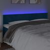 vidaXL T&ecirc;te de lit &agrave; LED Bleu fonc&eacute; 200x5x78/88 cm Velours