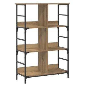 vidaXL &Eacute;tag&egrave;re 4 niveaux 78,5 x 33 x 117,5 cm m&eacute;tal PB Ch&ecirc;ne artisanal