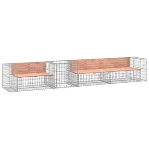 vidaXL Banc de jardin avec panier en gabion bois massif de douglas