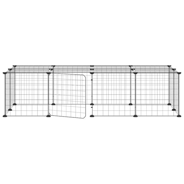 vidaXL Cage animaux de compagnie &agrave; 20 panneaux et porte Noir 35x35 cm