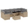 vidaXL Salon de jardin avec coussins 8 pcs beige r&eacute;sine tress&eacute;e