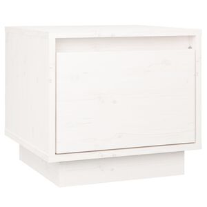 vidaXL Table de chevet Blanc 35x34x32 cm Bois de pin solide