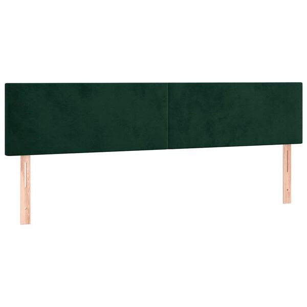 vidaXL T&ecirc;te de lit &agrave; LED Vert fonc&eacute; 200x5x78/88 cm Velours