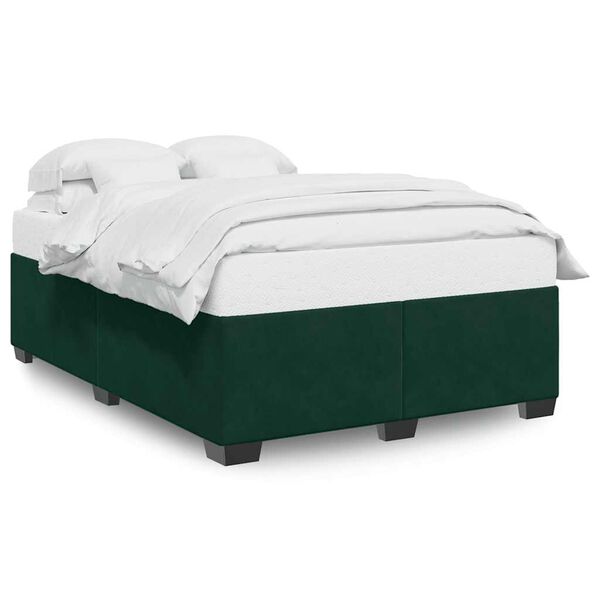 vidaXL Cadre de lit sans matelas vert fonc&eacute; 140x190 cm velours
