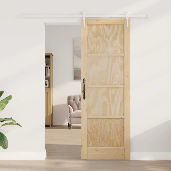vidaXL Porte coulissante ORKDAL Marron 73,5 x 211 cm Pin massif