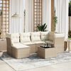 vidaXL Salon de jardin avec coussins 7 pcs beige r&eacute;sine tress&eacute;e