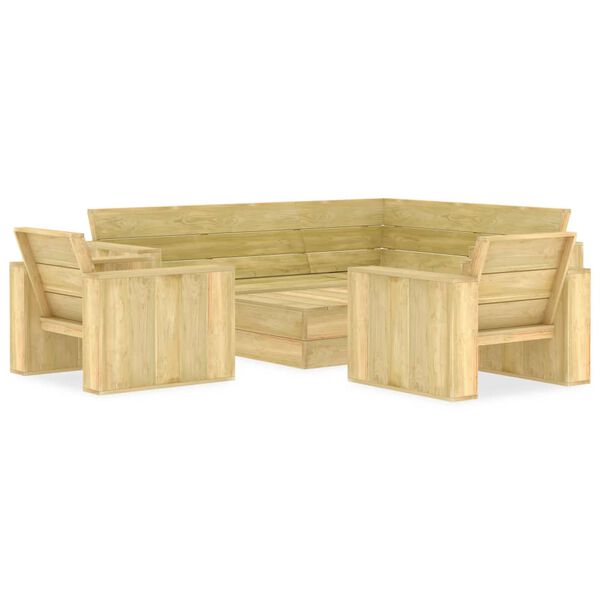 vidaXL Salon de jardin 4 pcs Bois de pin imprégné