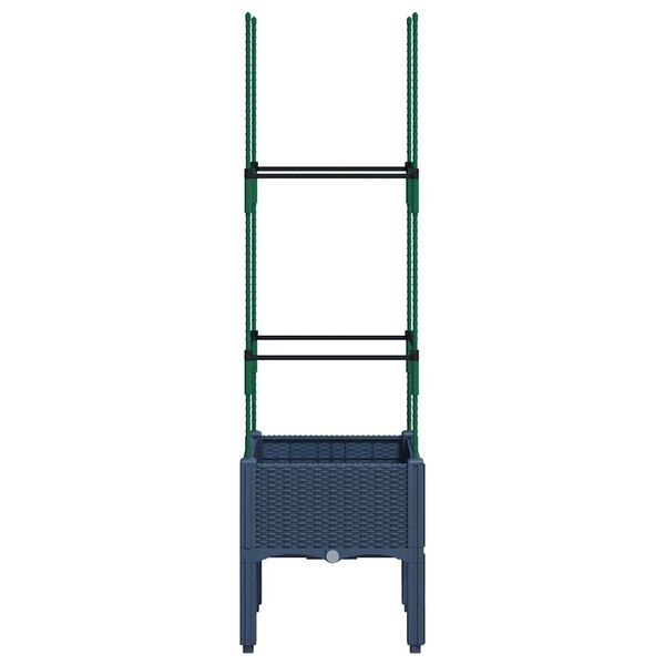 vidaXL Jardini&egrave;re avec treillis bleu gris 40x40x142,5 cm PP