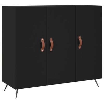 vidaXL Buffet noir 90x34x80 cm bois d'ingénierie