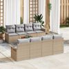 vidaXL Ensemble de canapé de jardin 9 pcs Beige et Gris clair