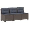 vidaXL Canap&eacute; de jardin 3 places avec coussins look rattan PP