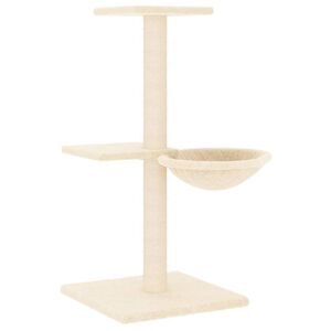 vidaXL Arbre &agrave; chat avec griffoirs en sisal cr&egrave;me 72 cm