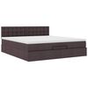 VidaXL Cadre de lit ottoman avec matelas marron fonc&eacute; 180x200 cm tissu
