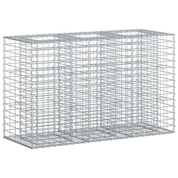 vidaXL Lit sur&eacute;lev&eacute; gabion Argent&eacute; 130 x 50 x 80 cm Acier galvanis&eacute;