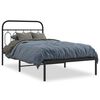 vidaXL Cadre de lit m&eacute;tal sans matelas avec t&ecirc;te de lit noir 107x203cm