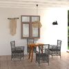 vidaXL Ensemble &agrave; manger de jardin 5 pcs Gris