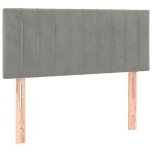 vidaXL T&ecirc;te de lit Gris clair 100x5x78/88 cm Velours