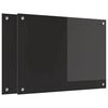 vidaXL Protection de cuisine Noir 70 x 50 cm verre trempé