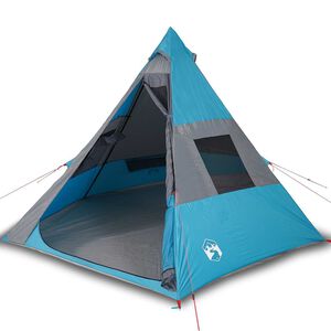 vidaXL Tente de camping tipi 7 personnes bleu imperm&eacute;able