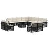 vidaXL Ensemble de canap&eacute; de jardin 14 pcs Noir et blanc cr&egrave;me