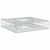 vidaXL Lit sur&eacute;lev&eacute; gabion 100 x 100 x 20 cm Acier galvanis&eacute; Argent&eacute;
