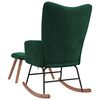 vidaXL Chaise &agrave; bascule avec repose-pied Vert fonc&eacute; Velours