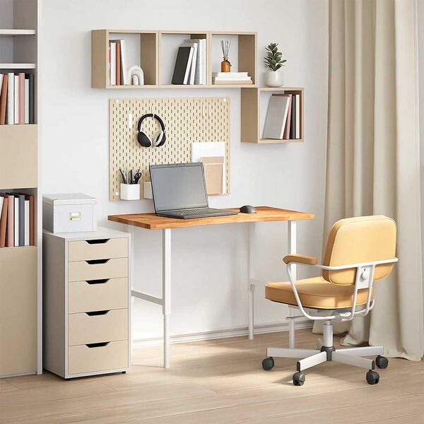 vidaXL Dessus de bureau marron clair bois chêne massif rectangulaire