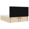 VidaXL Cadre de lit ottoman avec matelas cr&egrave;me 200x200cm tissu